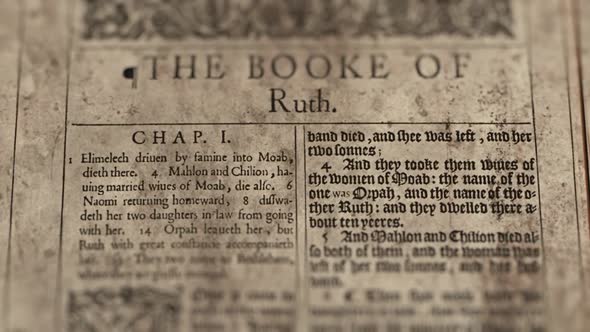 The Book Of Ruth, Slider Shot, Old Paper Bible, King James Bible