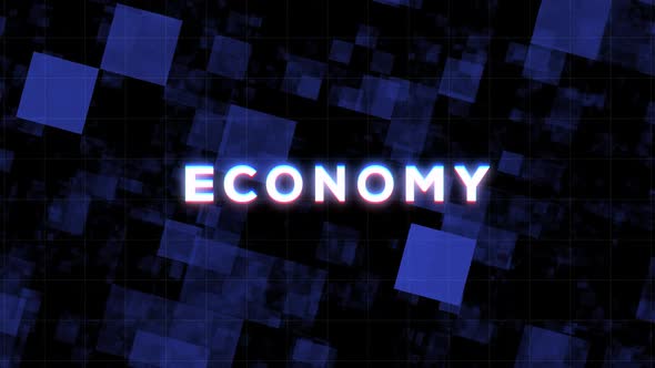 Economy Digital Glitch Text Background