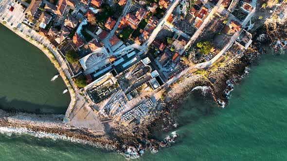 Aerial Footage of the Antique City Side, Turkey 4 K