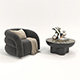 Modern Coffee Table and Armchair Set 87 - 3DOcean Item for Sale