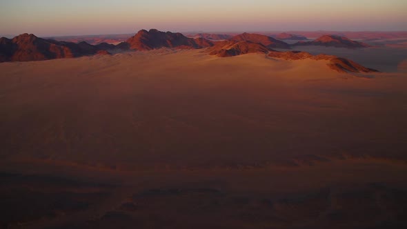 Flying over the desert in Namibia in a hot air balloon