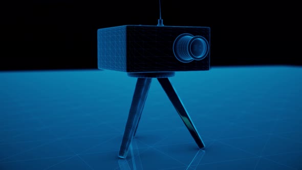 Speed Camera Radar Blue Hologram 4k