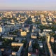 City Center at Dawn. Aerial Flight Over the Morning City. Early Morning Sunrise. Golden Hour. Glory - VideoHive Item for Sale