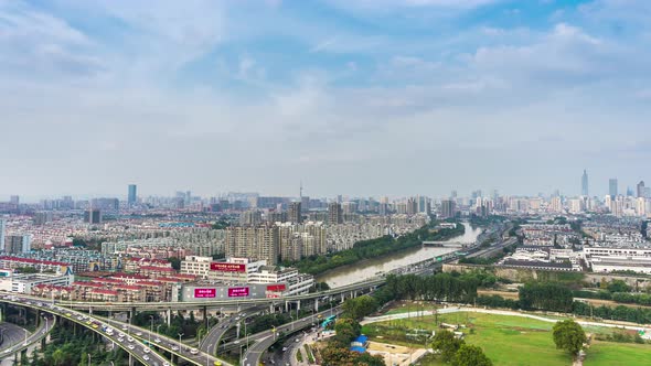 Time lapse of cityscape in nanjing city