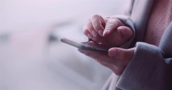 Close-Up Of Woman Using Cellphone