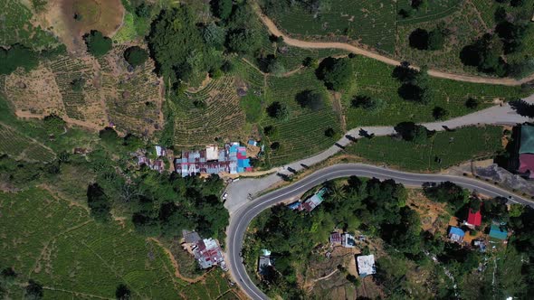 Aerial view of Nuwara Eliya, a small town in, Sri Lanka.
