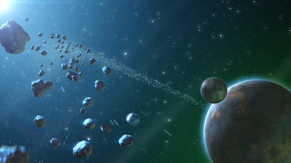 Space Background With Asteroids 1