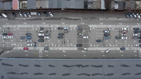 car parking lot free of charge aerial view. 