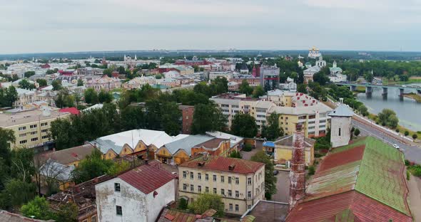 Aerial View of District Buildings in Yaroslavl