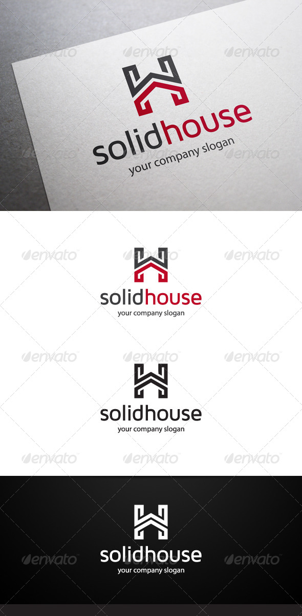 Solid House H Letter Logo