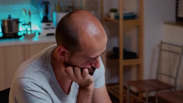 Entrepreneur Falling Asleep While Reading Emails on Laptop