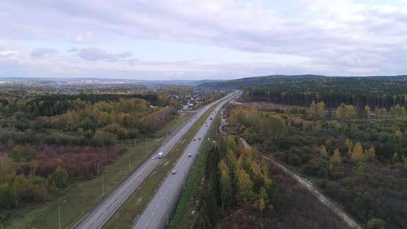 Cars going on highway road 01