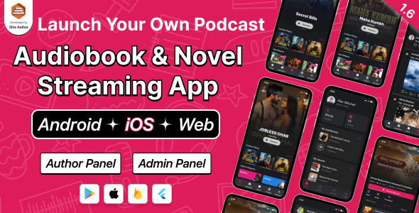 DTPocketFM – Flutter Podcast, Audiobook, Novel & Threads App (Android | iOS | Web) + Admin Panel