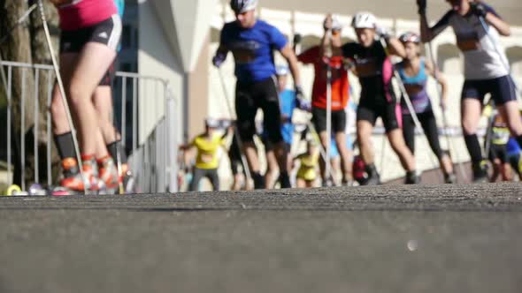 HD - Roller Ski Marathon. defocused