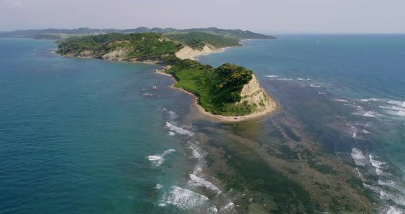 Cape of Rodon Aerial in Durres Albania