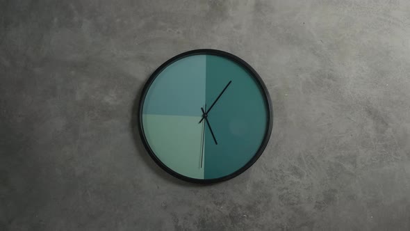 Clock Going Around on Grey Background
