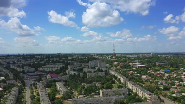 Aerial View Of The City Nikopol, Ukraine