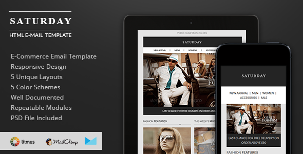 Saturday – E-Commerce Responsive Email Template