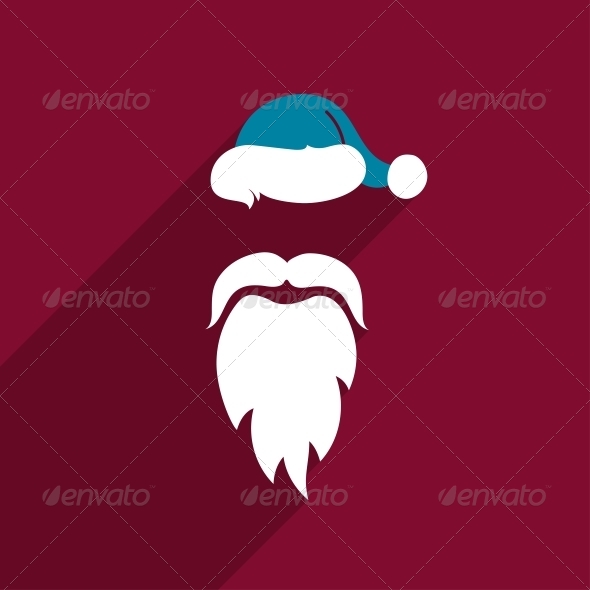 Flat Design Santa Claus Face