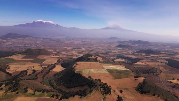 Volcanoes seen from south Mexico city