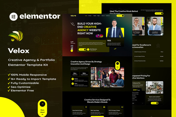 Velox - Creative Agency & Portfolio Elementor Template Kit