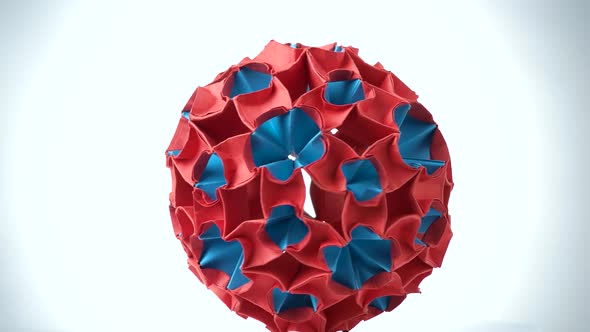 Colorful Origami Ball Close Up.