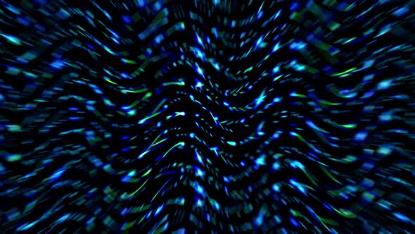 shining bright lines set blue wave motion, colorful,blur black background