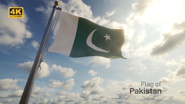 Pakistan Flag on a Flagpole - 4K