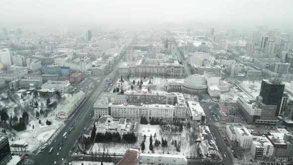 The City Quarter is Covered with Snow