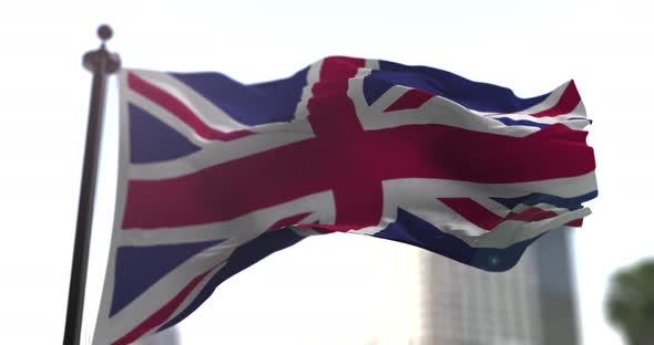 UK national flag. United Kingdom country waving flag