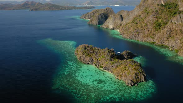 Malwawey Coral Garden, Banul Beach and Rocks in the coast of Coron Island, Palawan, Philippines