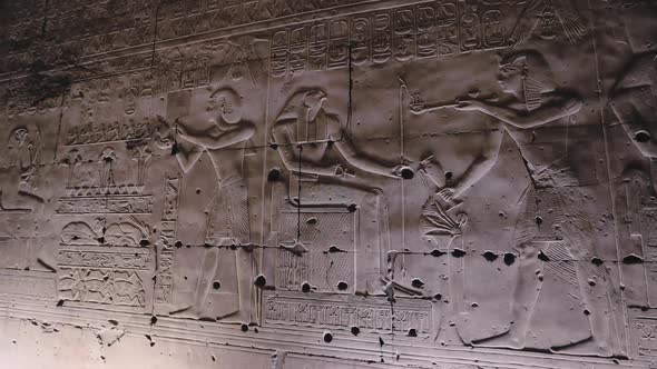 Wall Paintings In The Ancient Egyptian Temple Of Abydos