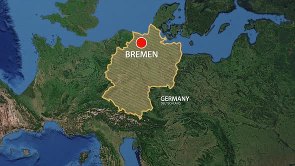 Geolocation of the city of Bremen on the map alt