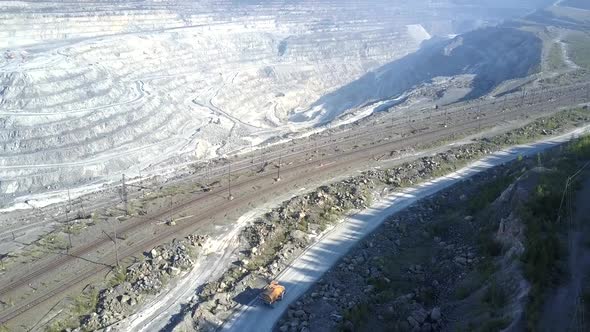 Aerial Asbestos Pit Upper Terrace with Railroads and Tracks