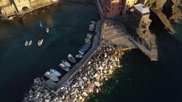 Vernazza Aerial View over Port Harbor