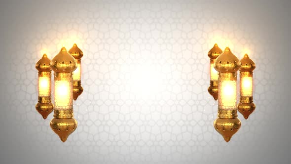 Arabic Golden Ramadan Lantern 1