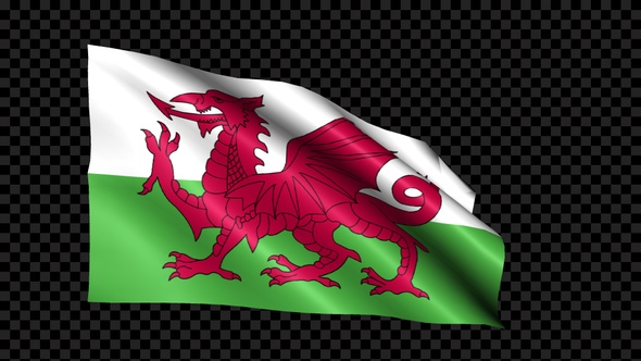 Wales Flag Blowing In The Wind