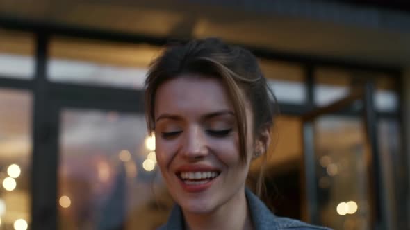 Laughing Girl with Sparkler and Wine