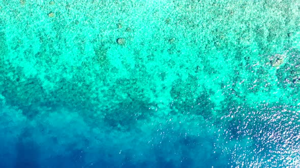 Marine life of crystal clear waters, Gulf of Thailand, aerial . Beautiful turquoise sea background