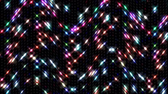 dots wave motion, colorful, on black background