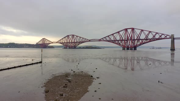 A Railway Bridge Crossing the Forth of Firth in Scotland