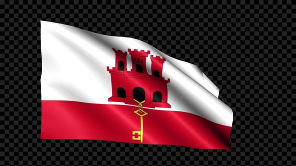 Gibraltar Flag Blowing In The Wind