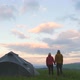 camping couple, two people camping and looking at a surrounding landscape, - VideoHive Item for Sale