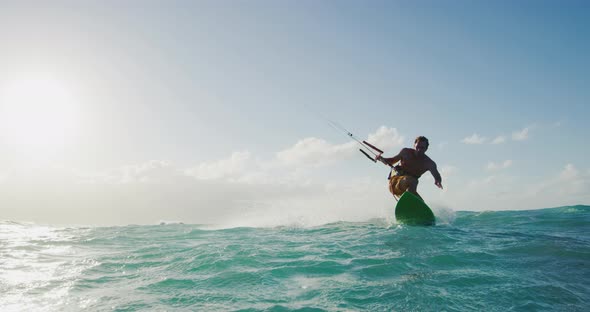 Kitesurfing at Sunset