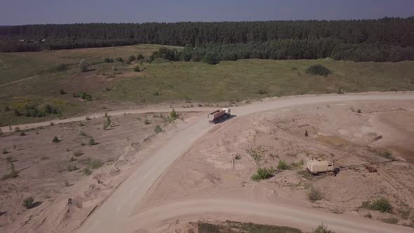 Quarry Truck Carrying Sand Cargo