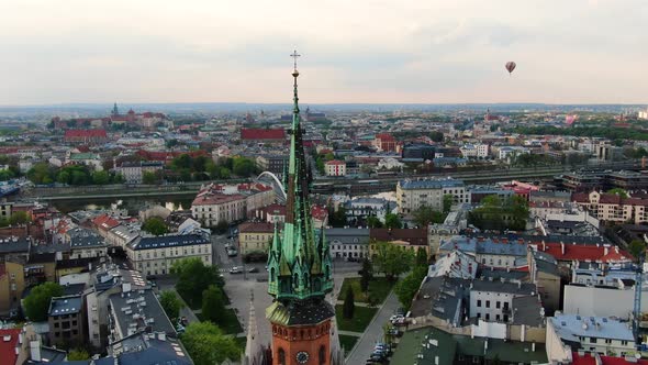 Rynek Podgorski square and St. Joseph's Church in Cracow, Krakow, Poland, Polska