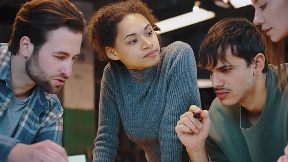 Mixed Race Female Talk to Friends Working on Data Structure