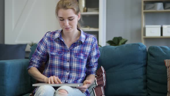 Creative Woman Coming for Doing Work on Laptop