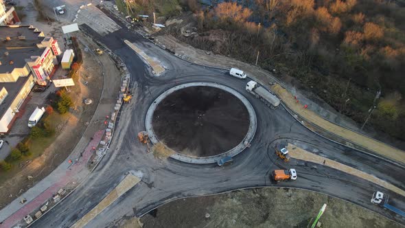 Rivne, Ukraine November 6, 2021. Construction Of The Highway, Laying Of Asphalt