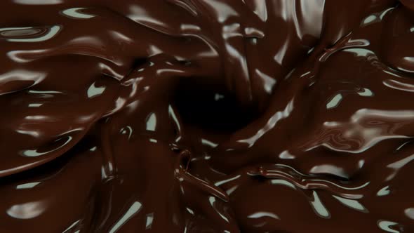 Super Slow Motion Shot of Pouring Melted Chocolate Into Vortex at 1000 Fps